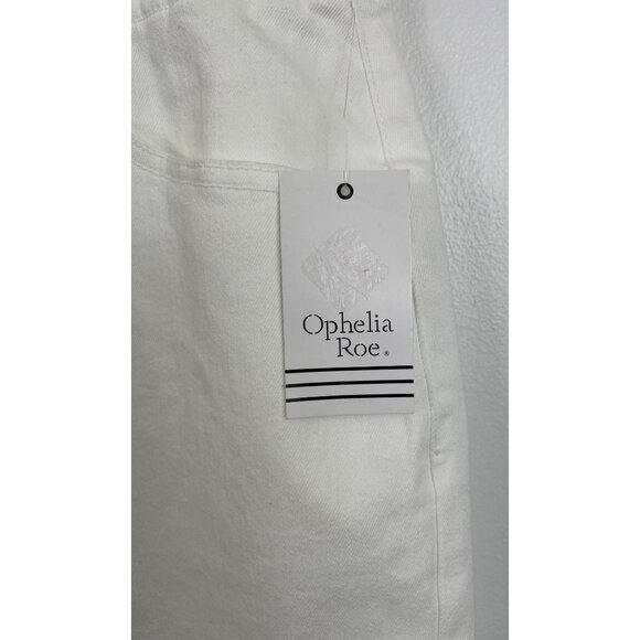 Ophelia Roe White Denim Midi Skirt 2X Plus Size Straight Pencil Jean Stretch - Picture 6 of 11